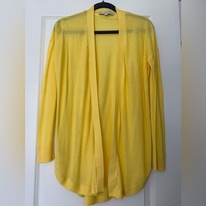 LOFT Yellow Open-Front Lightweight Cardigan